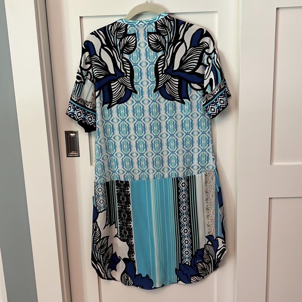 Hale Bob XS Multi Blue Silk Dress - Picture 2 of 2